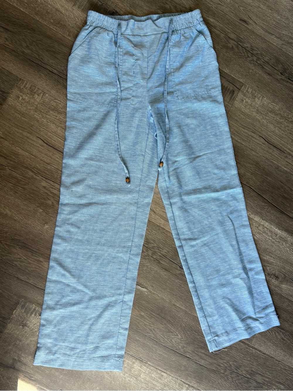 Womens wide leg Light Blue Drawstring Lounge Pants